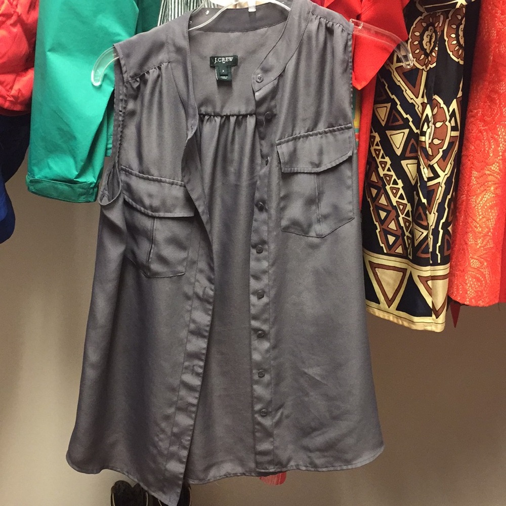 J. Crew High Neck Button Down Blouse - image 1